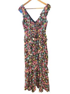 Machii dress - Amur Evita multi-color floral pattern silk chiffon dress